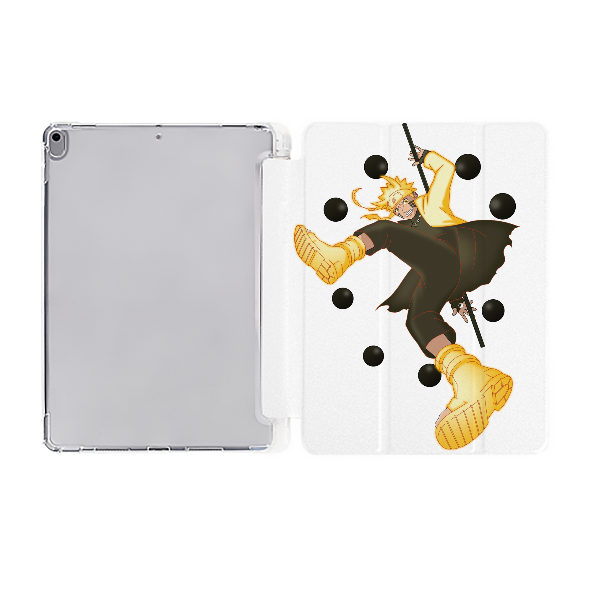 （画像用） NARUTO -ナルト- うずまき ナルト Uzumaki Naruto IPad ケース ペン収納付き 三つ折りスタンド PUレザー×シリコン 対応機種9.5/10.5/10.9インチ
